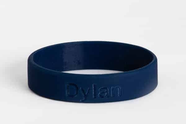 SOS armbandje / polsbandje met naam (navy)