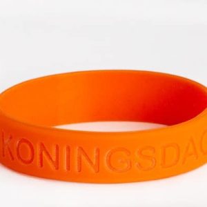 SOS armbandje / polsbandje met naam (Oranje)