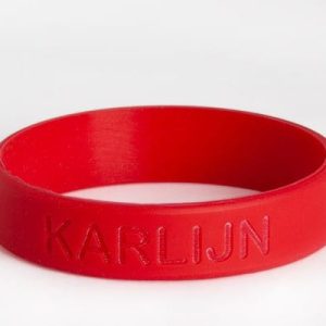 SOS armbandje / polsbandje met naam (Rood)