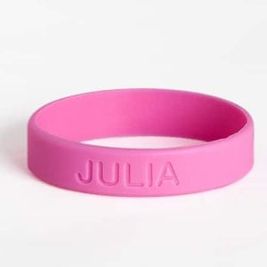 SOS armbandje / polsbandje met naam (Roze)