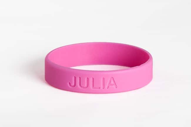 SOS armbandje / polsbandje met naam (Roze) - Afbeelding 2