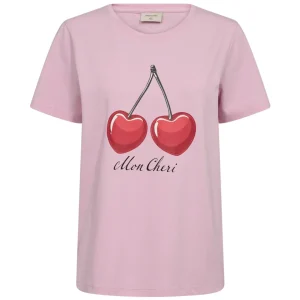 Sweet Lila met true red geprint t-shirt Fenjal