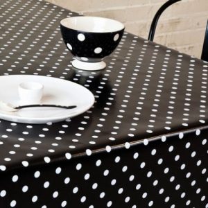 Tafelzeil zwart met witte stip