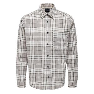 Taupe geprint shirt Leo Check