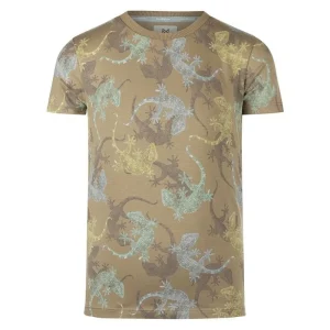 Taupe geprint t-shirt P54860