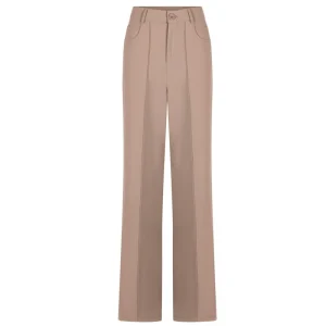 Taupe travel broek Beau