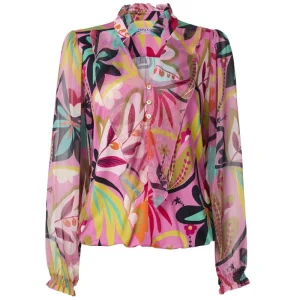 Multicolor geprinte top Linea Pink Fiesta