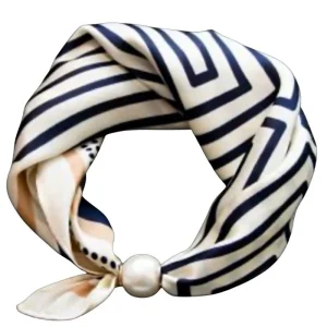 White-blue-dot stripe parel sjaaltje Chloe