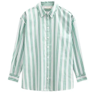 Wit met bright green gestreept shirt Fina