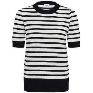 Wit met donkerblauw gestreepte pullover Mila