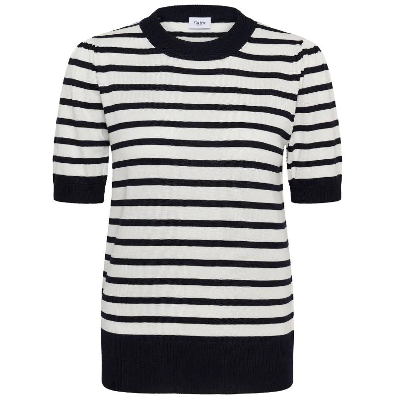 Wit met donkerblauw gestreepte pullover Mila