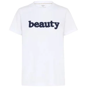 Wit met donkerblauw t-shirt Oleni