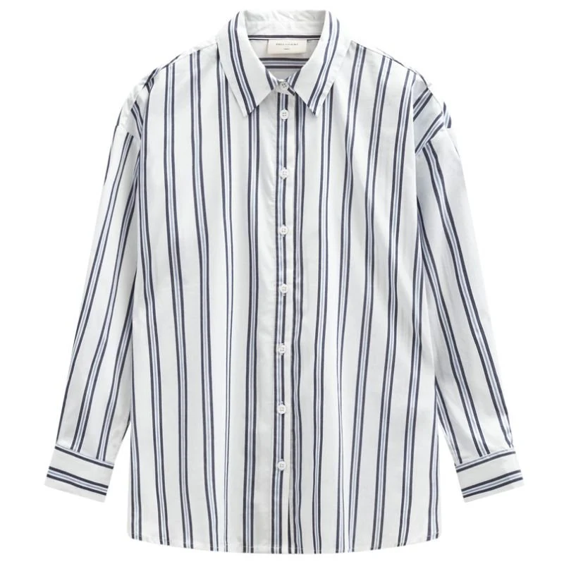 Wit met navy blazer gestreept shirt Fina - Afbeelding 2