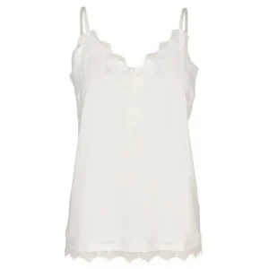 Witte satijnen kanten straptop Bicco