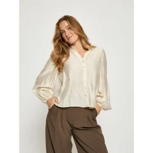 Zandkleurig viscose shirt Beth