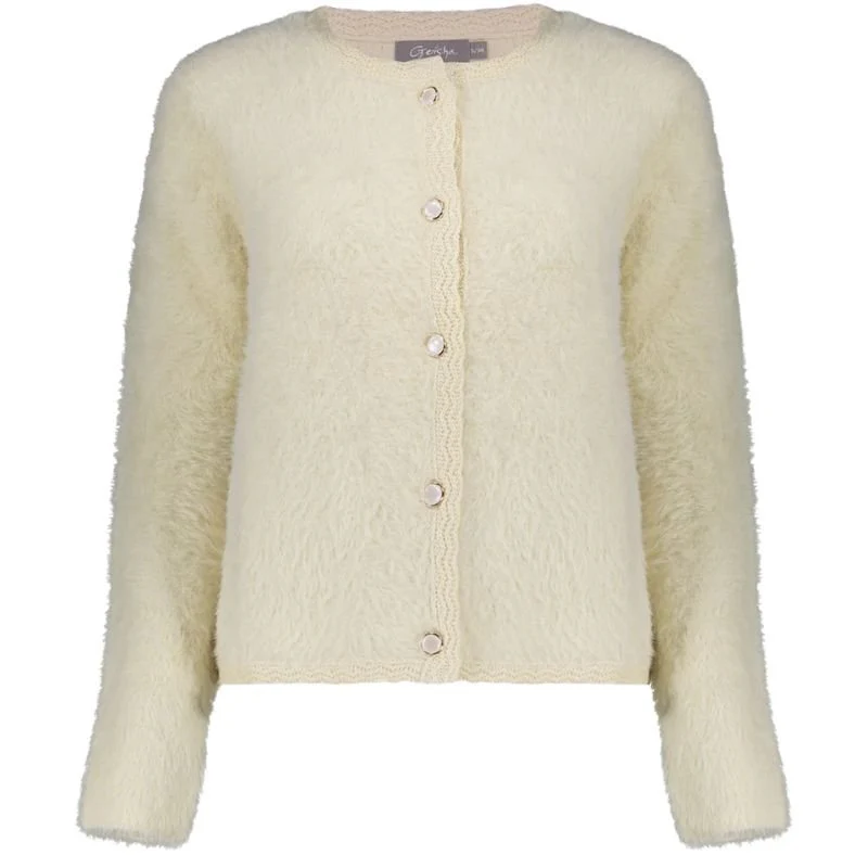 Zandkleurig zacht hairy vest 54807