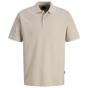 Zandkleurige polo Blaethan detail