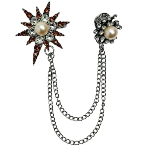 Zilveren bedeltjes broche Sidsel