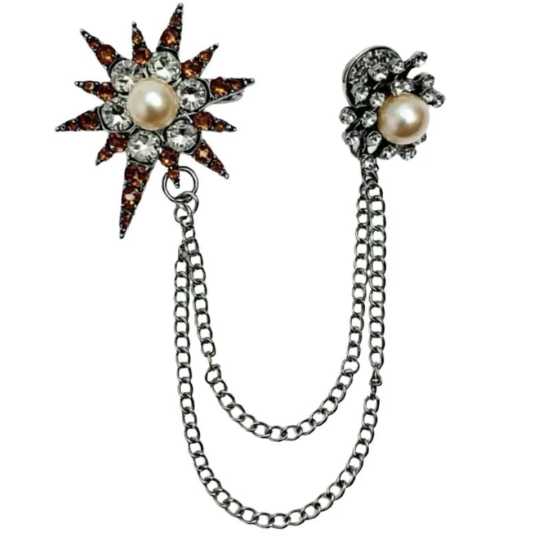 Zilveren bedeltjes broche Sidsel