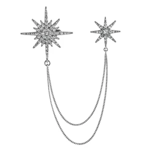 Zilveren sterretjes broche Stars