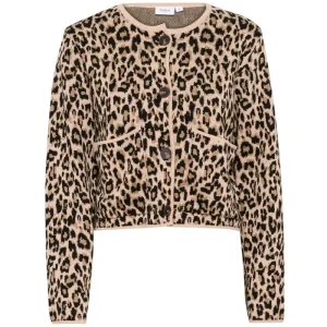 Zwart geprint vest Lydia