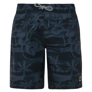 Zwart geprinte beachshort Stones