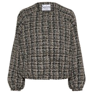 Zwart geprinte bomberjacket Macy