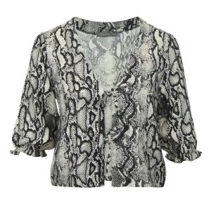 Zwart geprinte top 54382