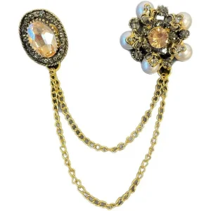 Zwarte bedeltjes broche Carola