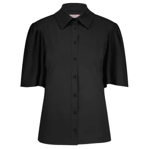 Zwarte travel blouse Poppy butterfly