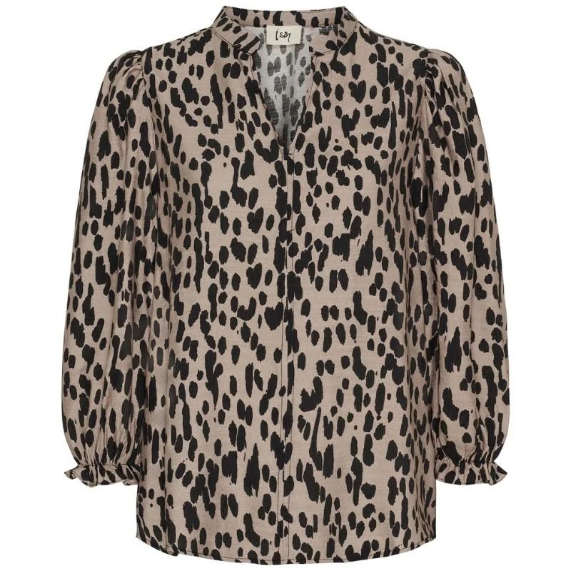 Zwarte Drops geprinte blouse Ane Loose