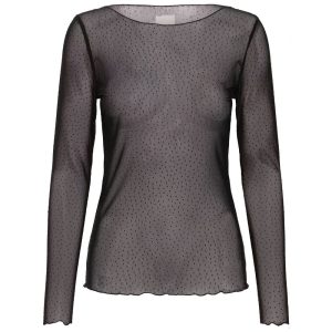 Zwarte glitter meshtop Noviola