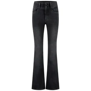 Zwarte high waist flared Bodine