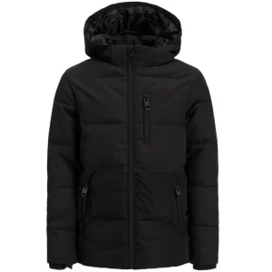 Zwarte hood puffer jacket Owen