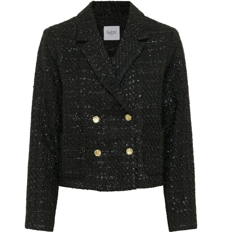 Zwarte korte blazerjacket Nigella - Afbeelding 2