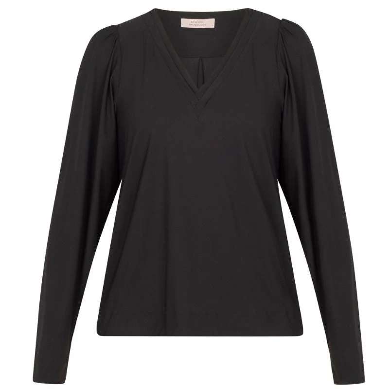 Zwarte light travel v-hals top Lola