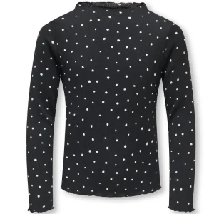 Zwarte longsleeve met stippen Melia