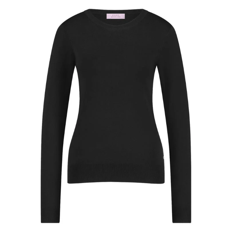 Zwarte basic knit pullover Lana