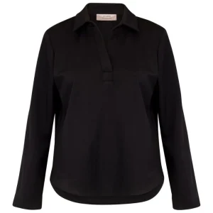 Zwarte shiny bonded top Marleen