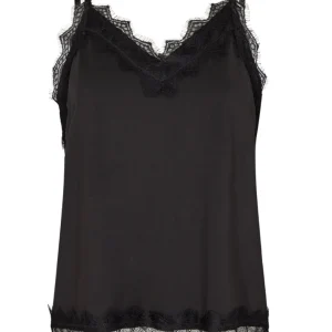 Zwarte satijnen kanten straptop Bicco