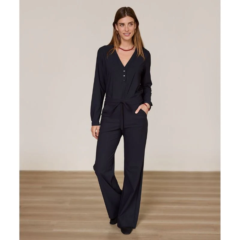 Zwarte travel v-hals blouse Evi - Afbeelding 3