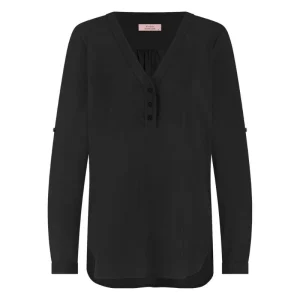 Zwarte travel v-hals blouse Evi
