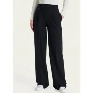 Zwarte wide leg compact broek Palazzo